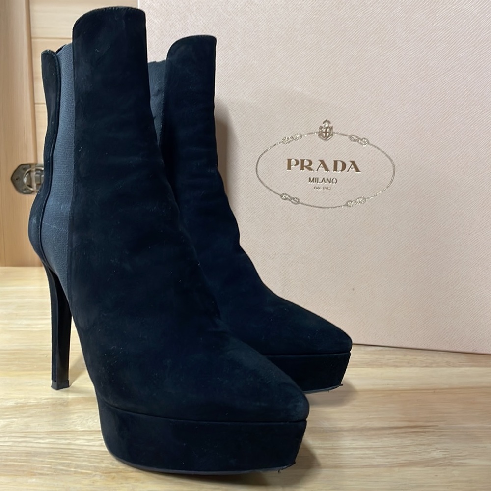 Prada suede booties
